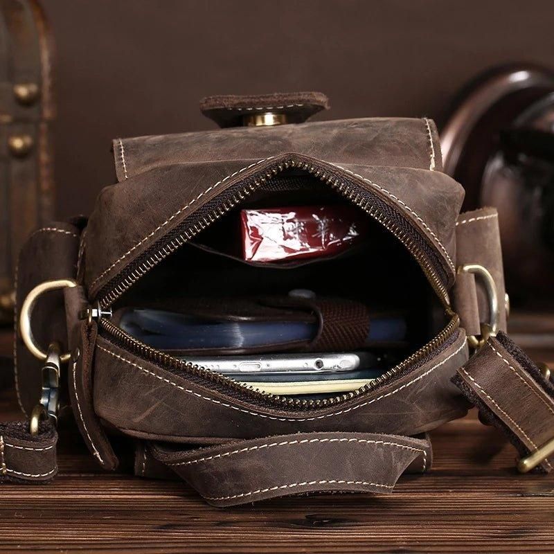 Sac À Bandoulière Messager Cuir Pour Hommes