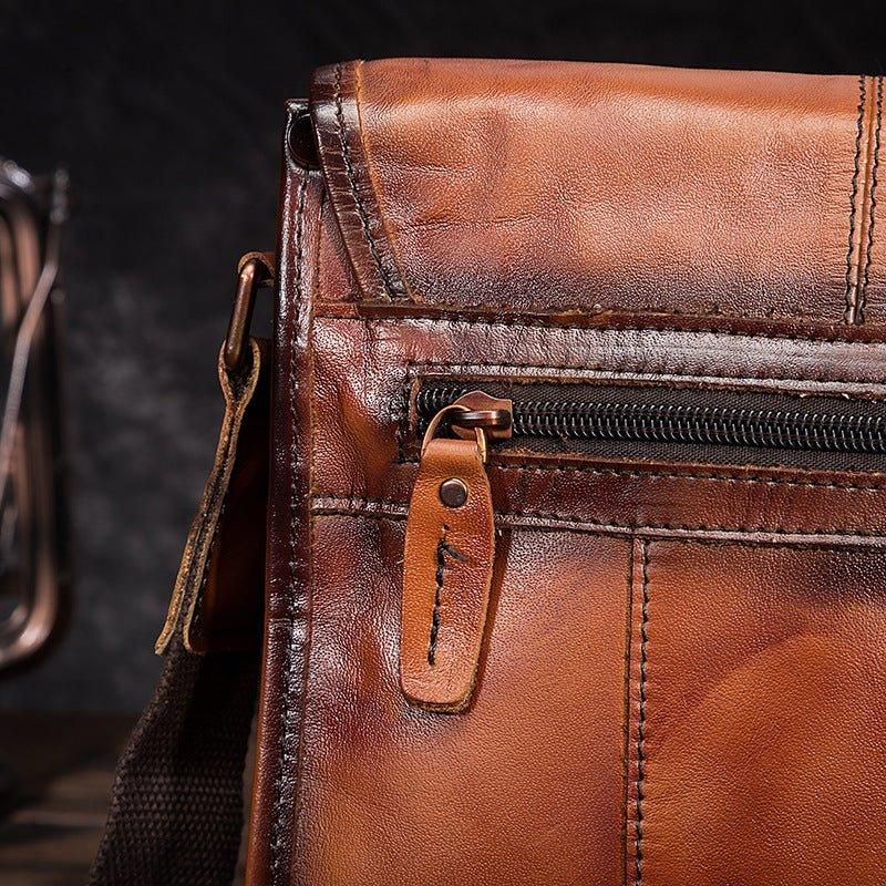 Sac À Bandoulière Messager Cuir Véritable Vintage