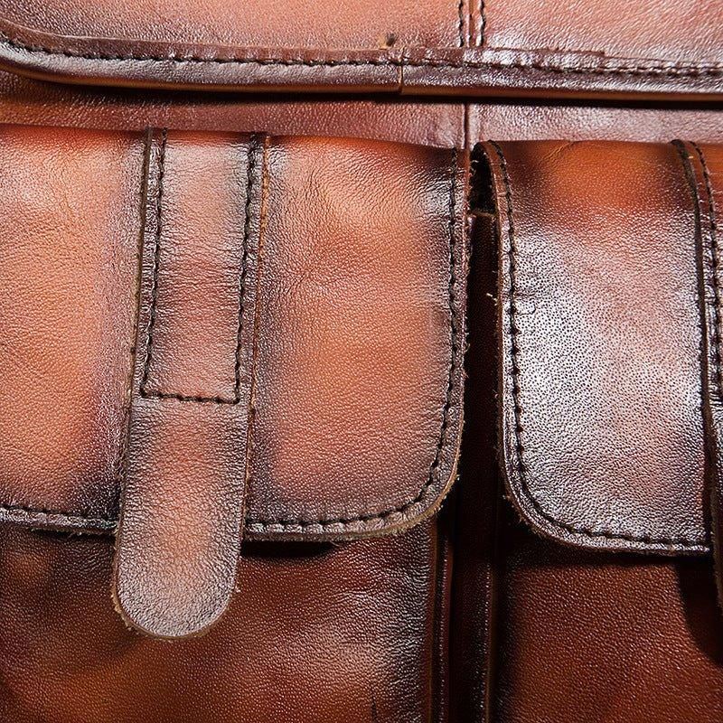 Sac À Bandoulière Messager Cuir Véritable Vintage