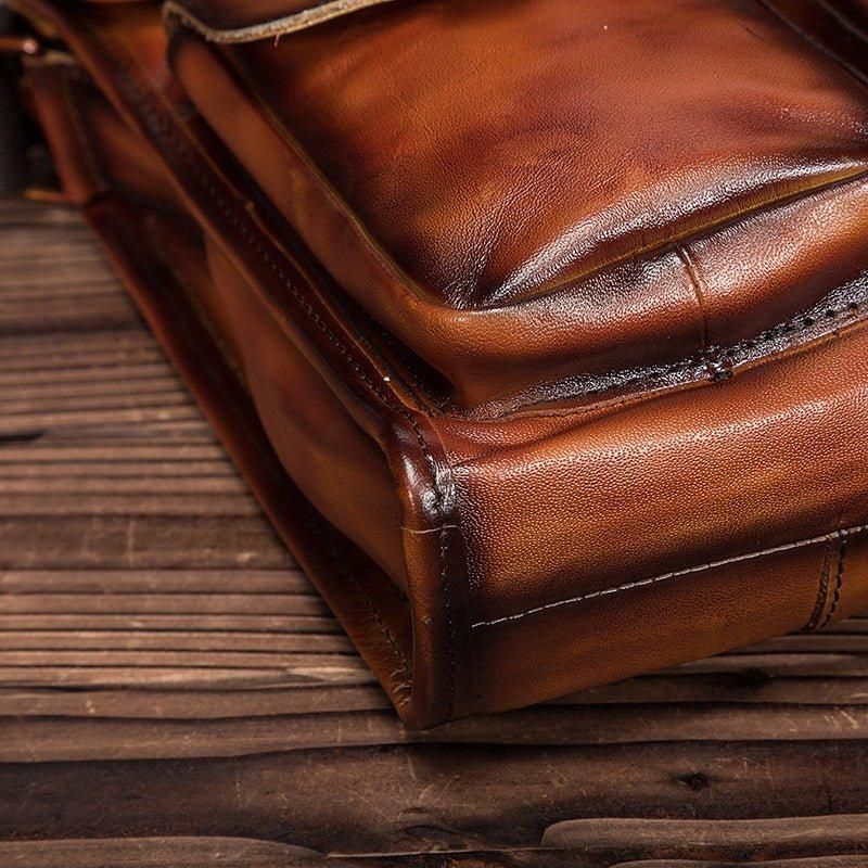 Sac À Bandoulière Messager Cuir Véritable Vintage