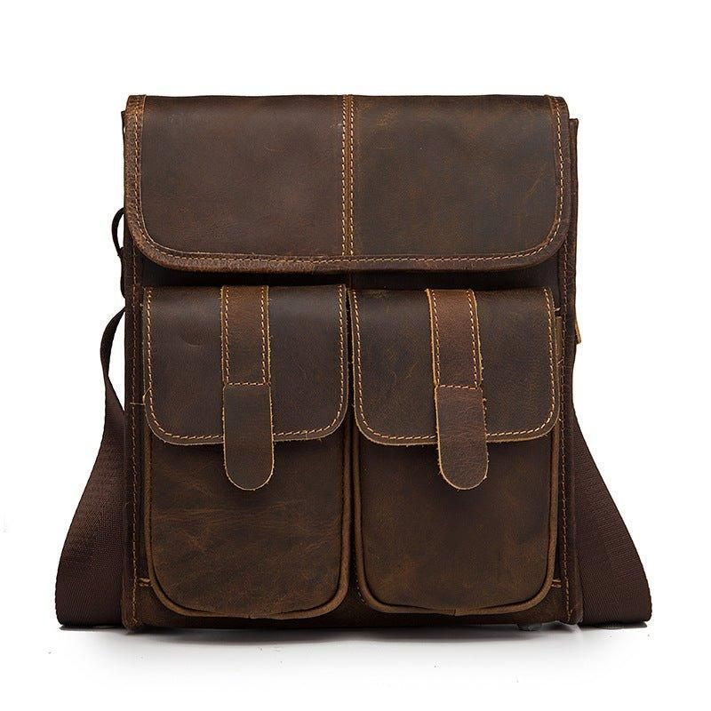 Sac À Bandoulière Messager Cuir Véritable Vintage