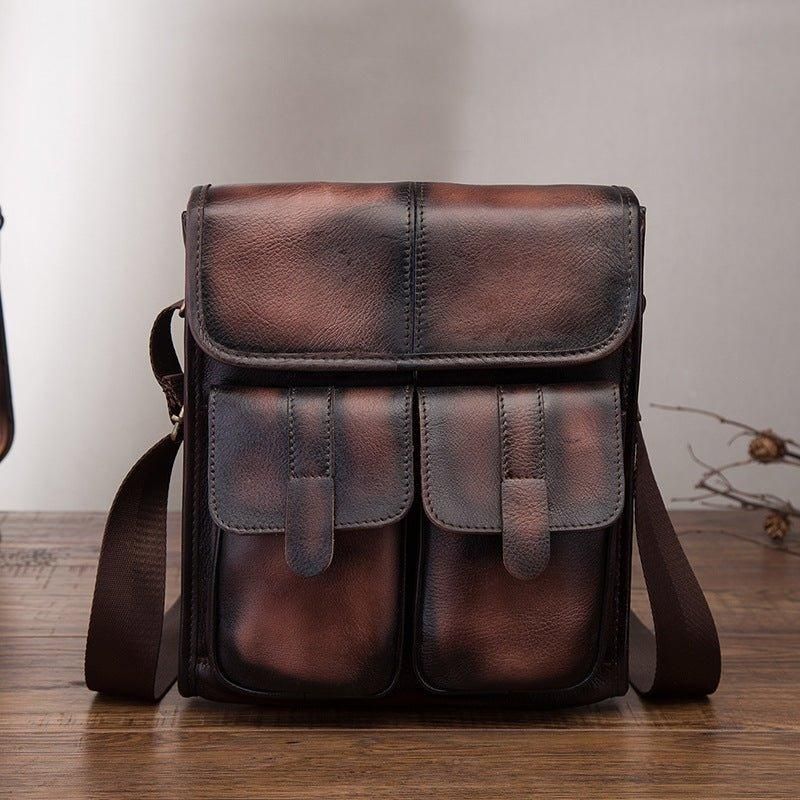 Sac À Bandoulière Messager Cuir Véritable Vintage