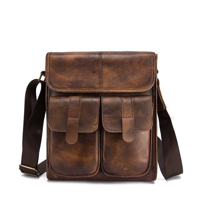 Sac À Bandoulière Messager Cuir Véritable Vintage