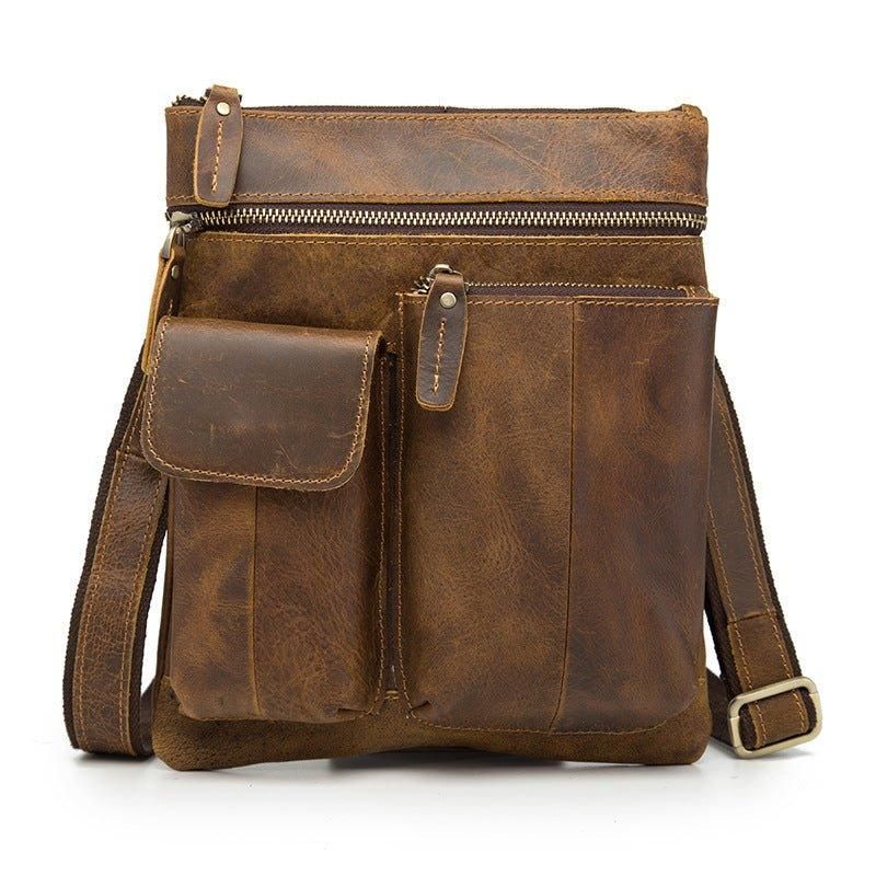 Sac À Bandoulière Vintage Cuir Véritable Pour Hommes