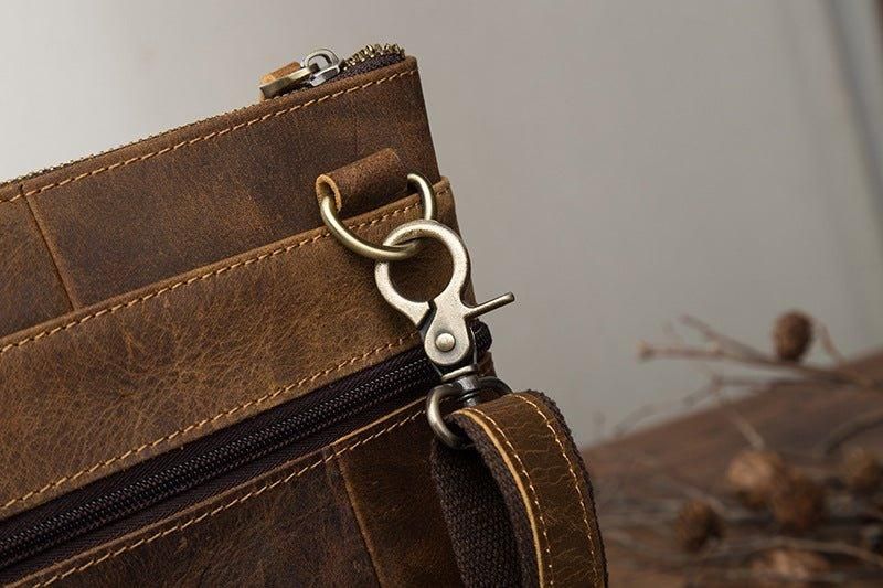 Sac À Bandoulière Vintage Cuir Véritable Pour Hommes
