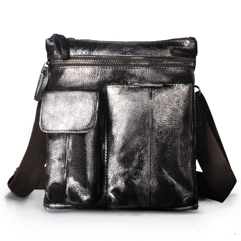 Sac À Bandoulière Vintage Cuir Véritable Pour Hommes