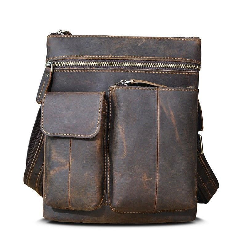 Sac À Bandoulière Vintage Cuir Véritable Pour Hommes