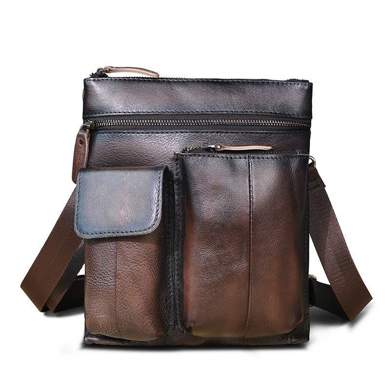Sac À Bandoulière Vintage Cuir Véritable Pour Hommes