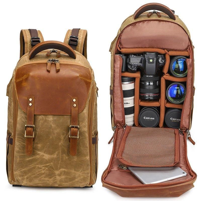 Sac À Dos Pour Appareil Photo Randonnée Vintage Avec Pochette Ordinateur Portable