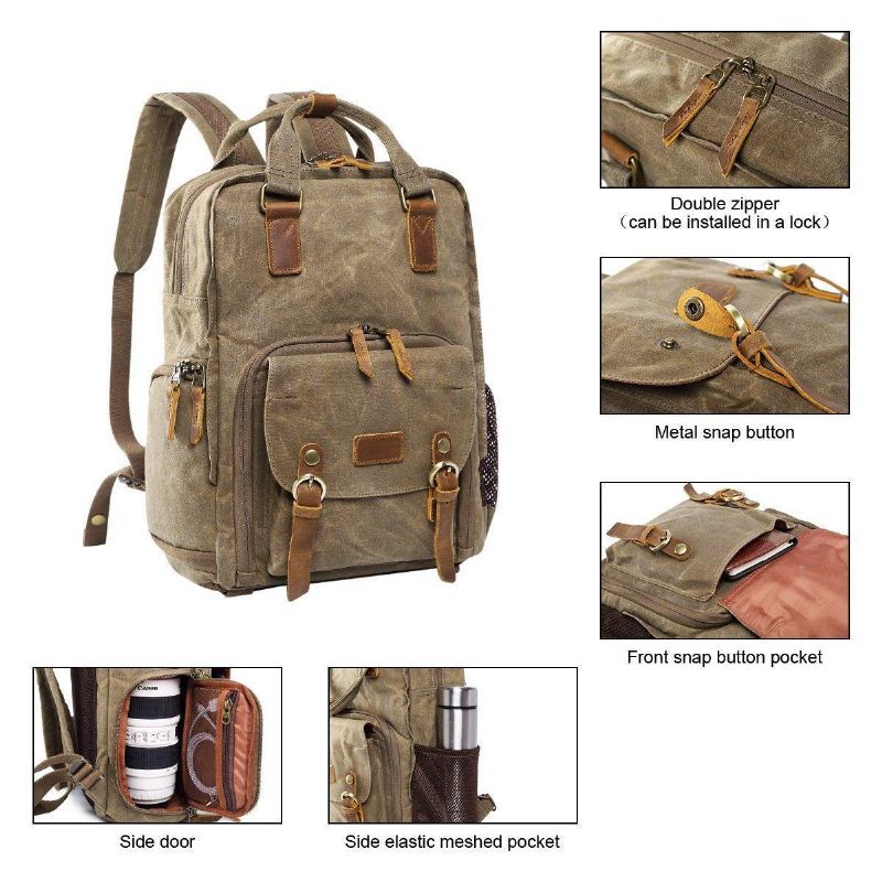 Sac À Dos Pour Appareil Photo Toile Cirée Imperméable