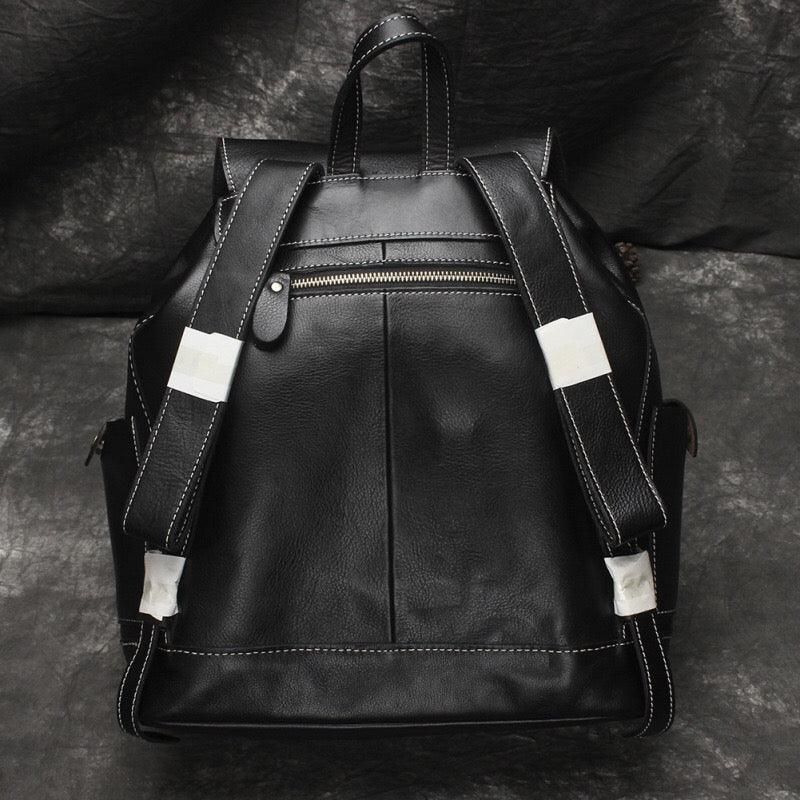 Sac À Dos Avec Cordon Serrage Cuir Véritable 14 Pouces