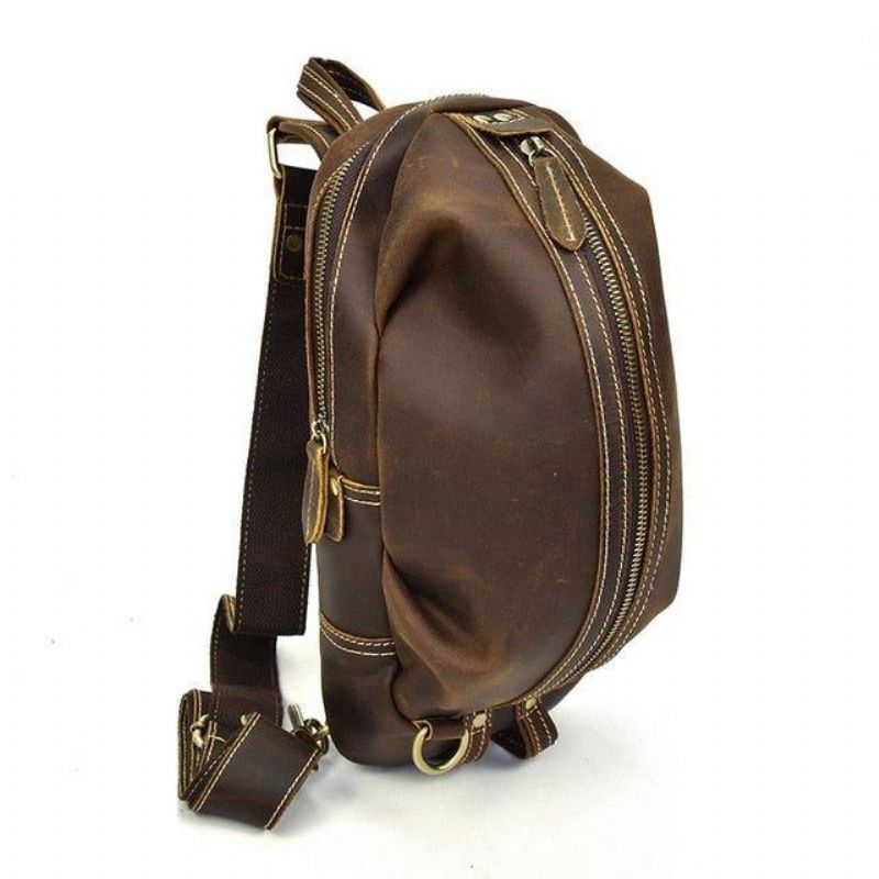 Sac À Dos Bandoulière Pour Hommes Cuir Véritable