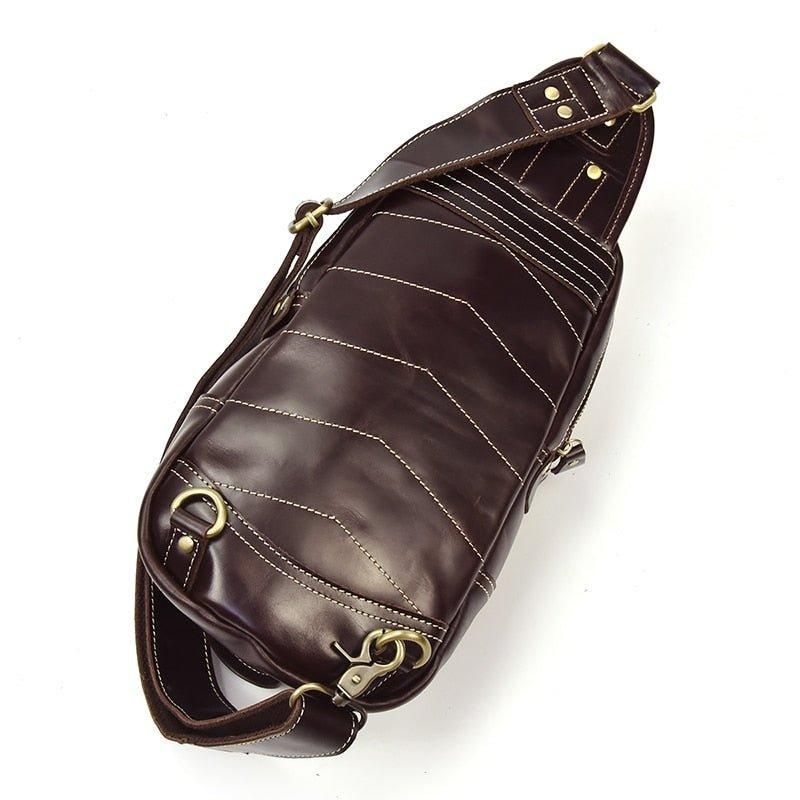 Sac À Dos Bandoulière Pour Hommes Cuir Véritable