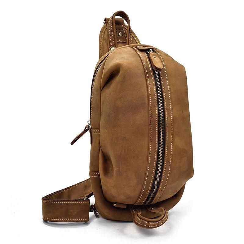 Sac À Dos Bandoulière Pour Hommes Cuir Véritable