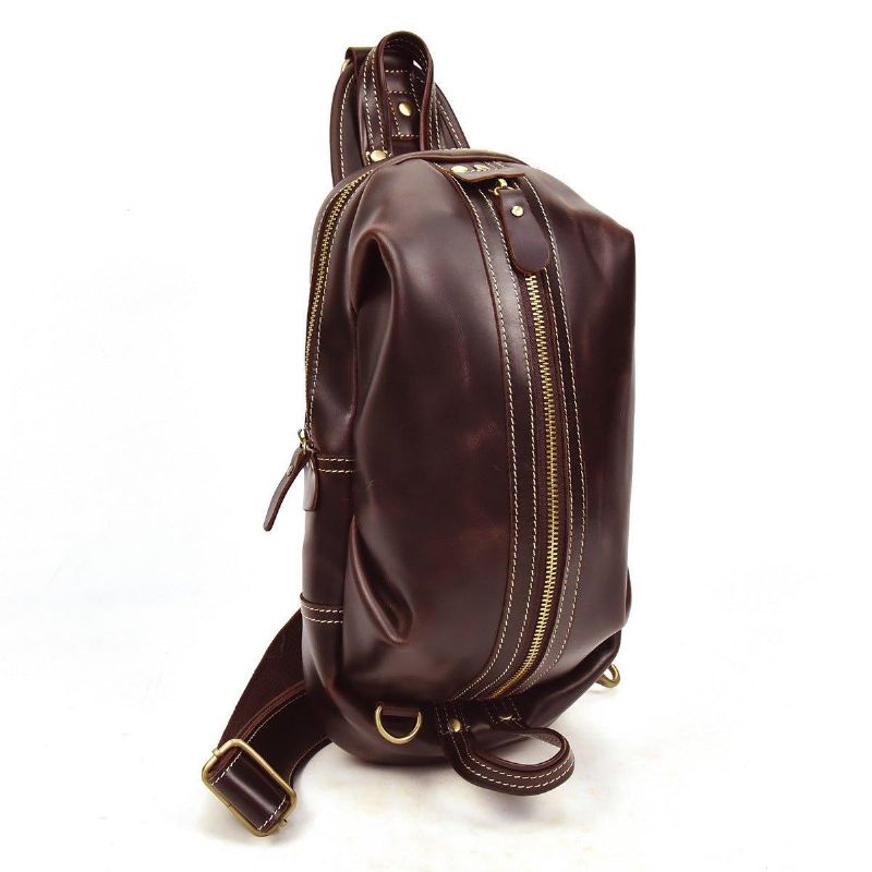 Sac À Dos Bandoulière Pour Hommes Cuir Véritable