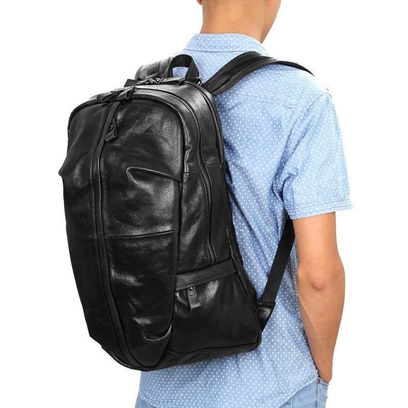 Sac À Dos Cuir Chèvre Noir Pour Homme