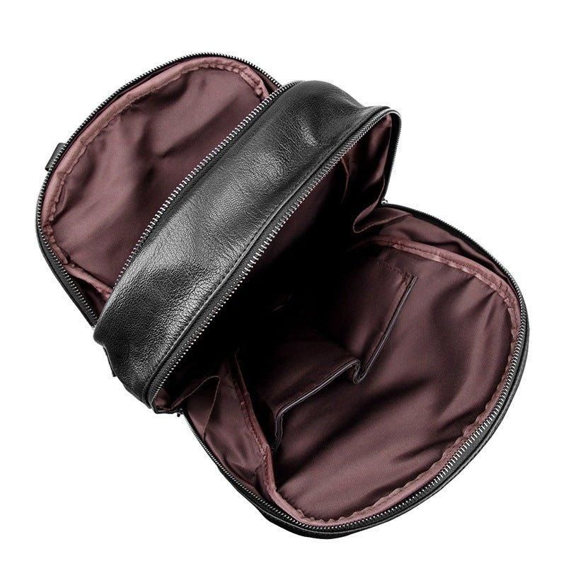 Sac À Dos Cuir Chèvre Noir Pour Homme