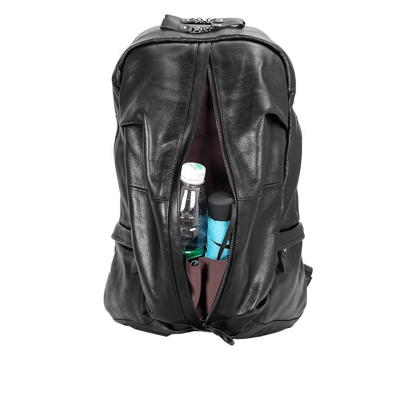 Sac À Dos Cuir Chèvre Noir Pour Homme