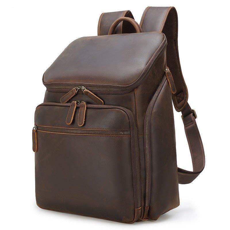 Sac À Dos Cuir Pour Hommes 15 Pouces Ordinateur Portable Business