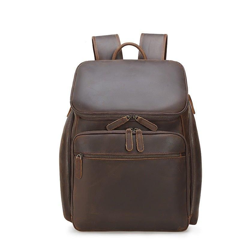 Sac À Dos Cuir Pour Hommes 15 Pouces Ordinateur Portable Business