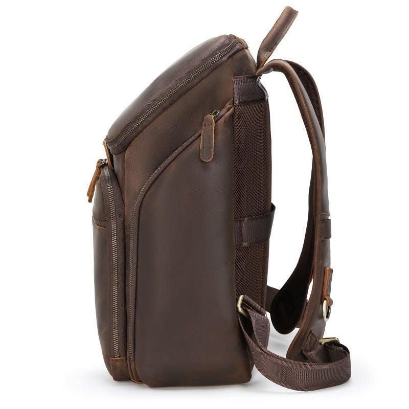 Sac À Dos Cuir Pour Hommes 15 Pouces Ordinateur Portable Business