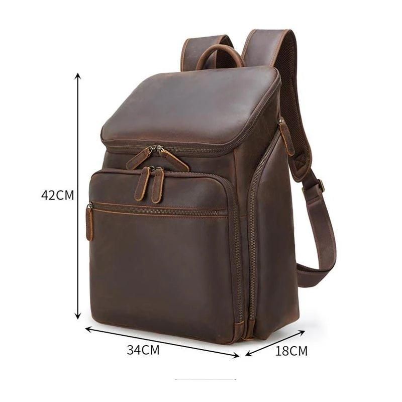 Sac À Dos Cuir Pour Hommes 15 Pouces Ordinateur Portable Business