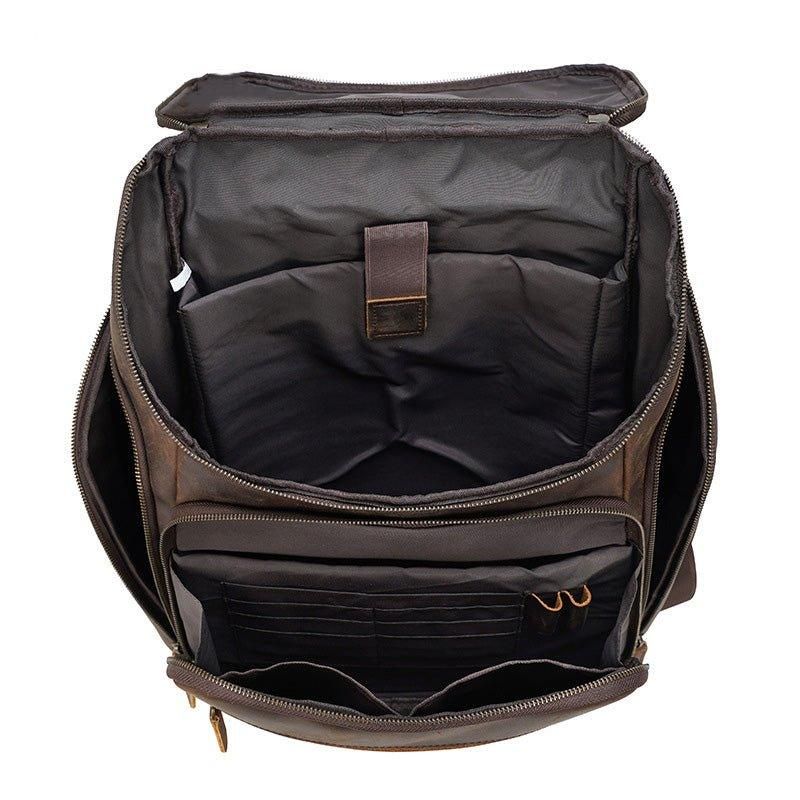 Sac À Dos Cuir Pour Hommes 15 Pouces Ordinateur Portable Business