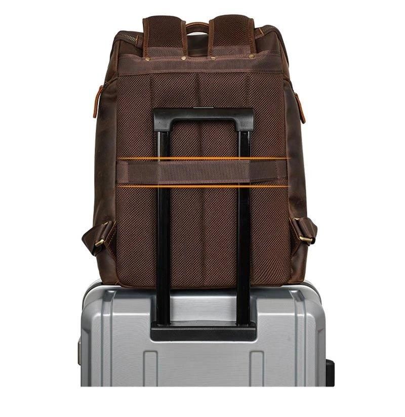 Sac À Dos Cuir Pour Hommes 15 Pouces Ordinateur Portable Business