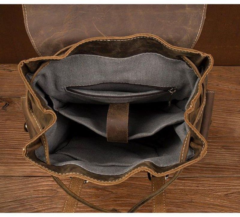 Sac À Dos Cuir Marron Pour Ordinateur Portable 17.3 Pouces