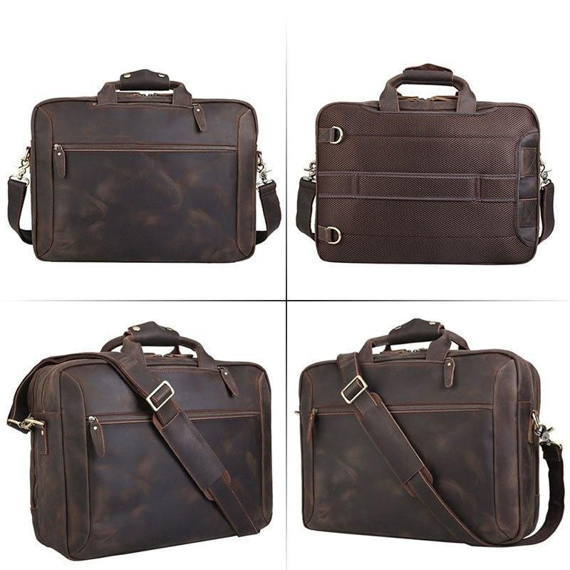 Sac À Dos Cuir Porte-documents 17 Pouces