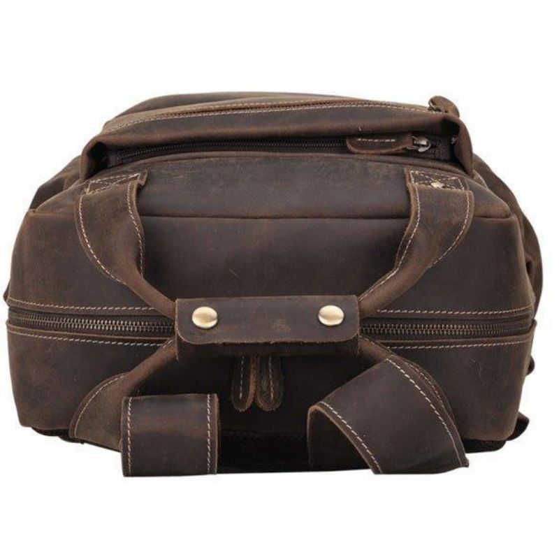 Sac À Dos Cuir Vintage Pour Hommes Avec Pochette Trolley