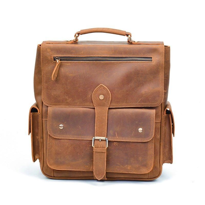 Sac À Dos Cuir Vintage Pour Hommes Le Travail