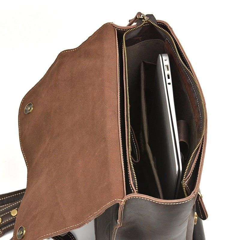 Sac À Dos Cuir Vintage Pour Hommes Le Travail