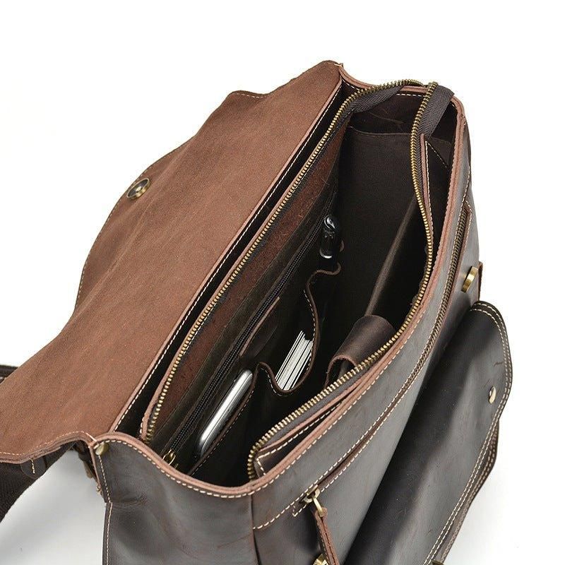 Sac À Dos Cuir Vintage Pour Hommes Le Travail
