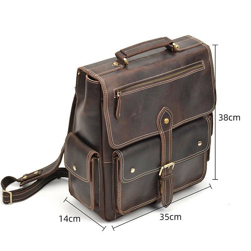 Sac À Dos Cuir Vintage Pour Hommes Le Travail