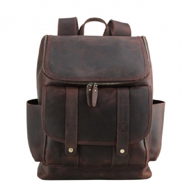 Sac À Dos Cuir Vintage Pour Ordinateur Portable 16 Pouces