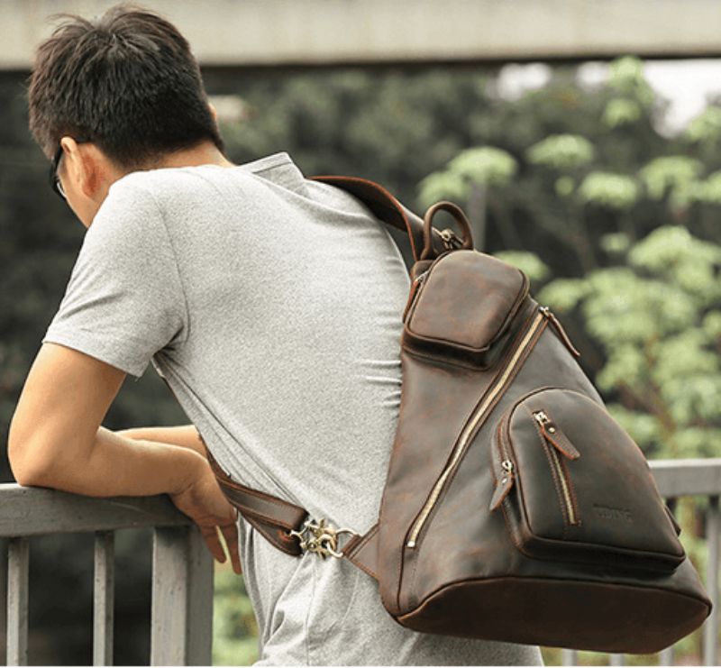 Sac À Dos Décontracté Cuir Avec Port Usb