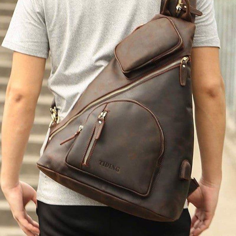 Sac À Dos Décontracté Cuir Avec Port Usb