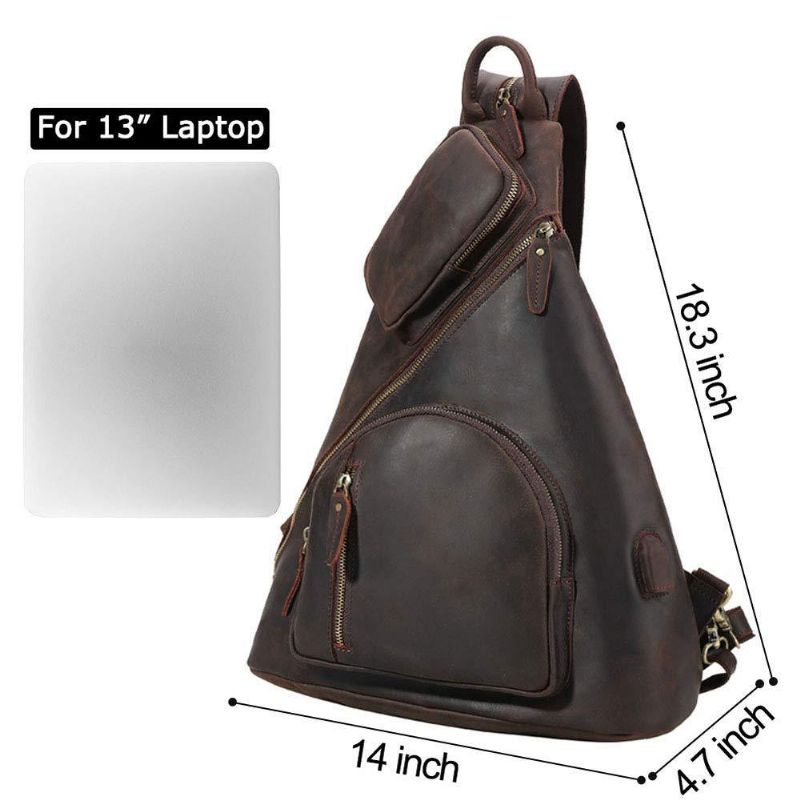 Sac À Dos Décontracté Cuir Avec Port Usb