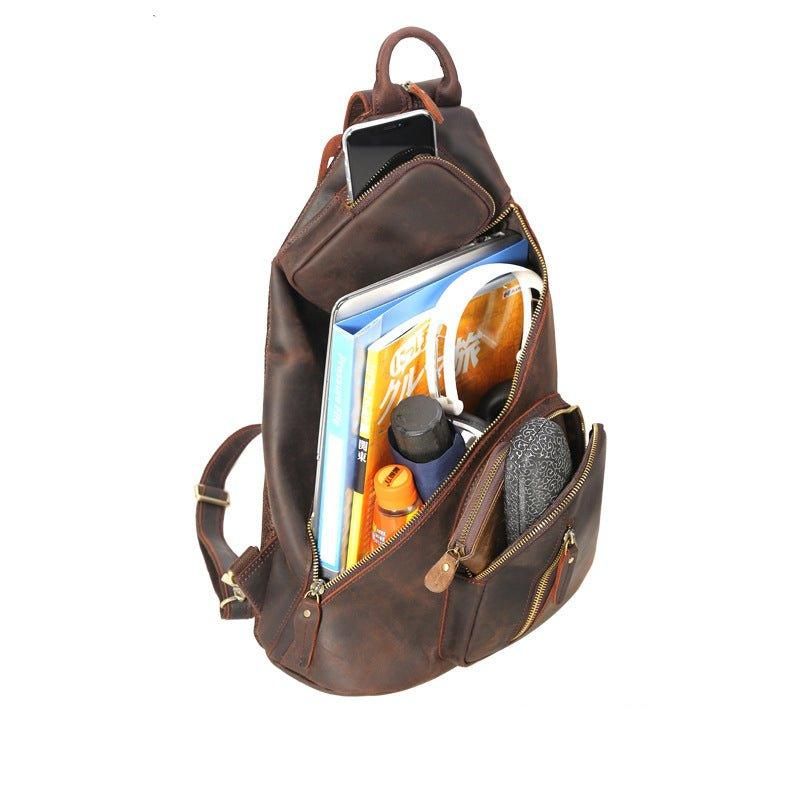 Sac À Dos Décontracté Cuir Avec Port Usb