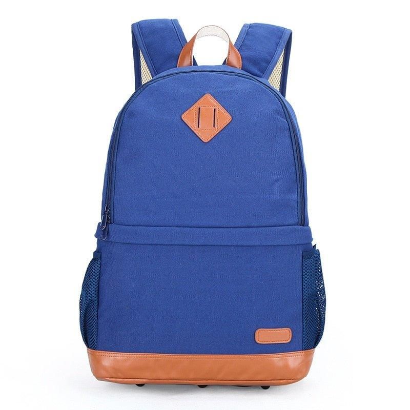 Sac À Dos Élégant Toile Pour Appareil Photo Femme Bleu