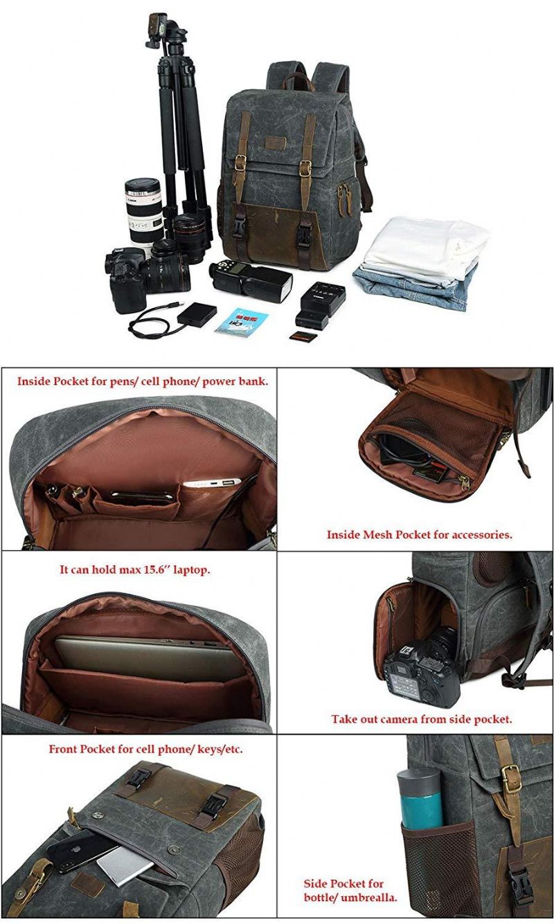 Sac À Dos Étanche Pour Appareil Photo Avec Compartiment Ordinateur Portable