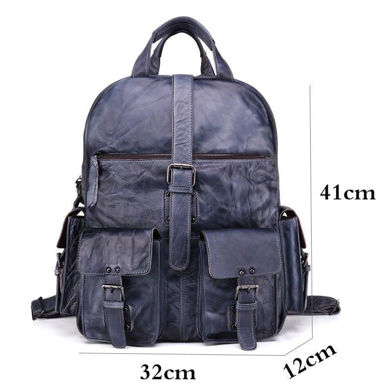 Sac À Dos Homme Vintage Cuir Voyage 15.6 Pouces