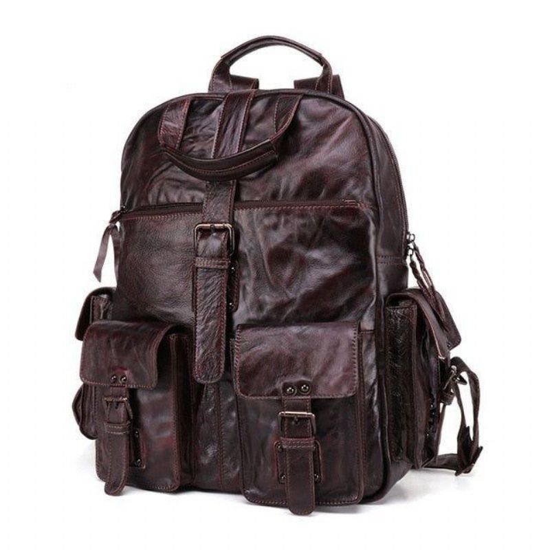 Sac À Dos Homme Vintage Cuir Voyage 15.6 Pouces