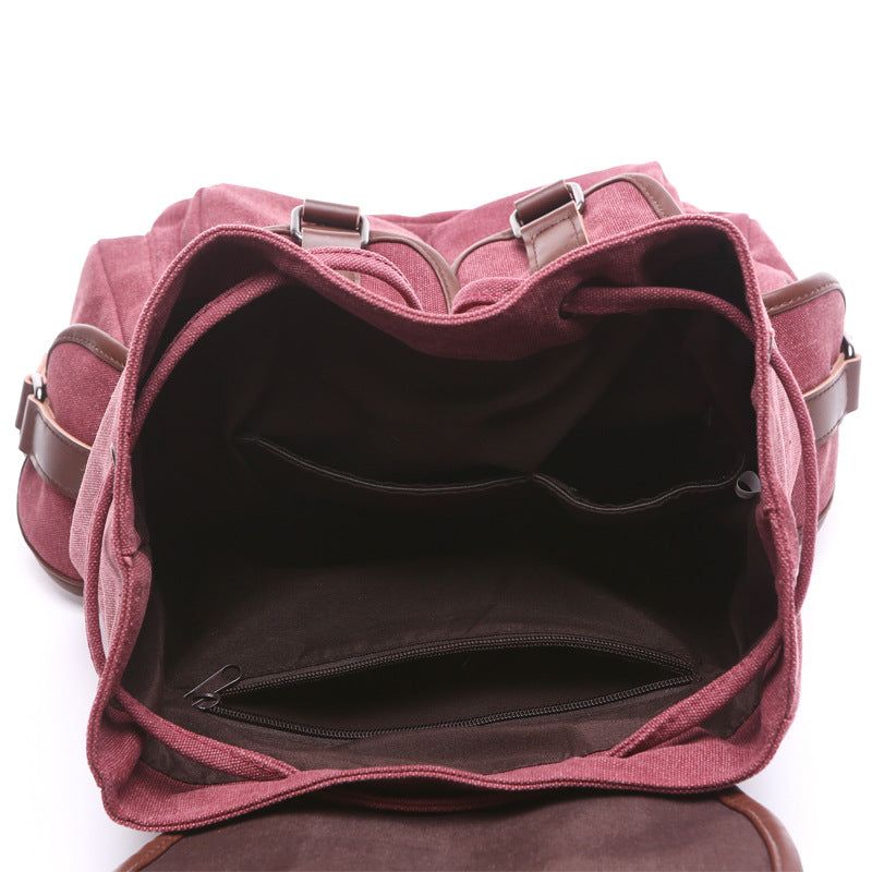 Sac À Dos Scolaire Toile Coton Avec Plusieurs Poches