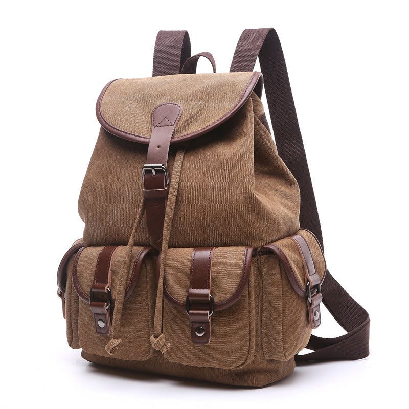 Sac À Dos Scolaire Toile Coton Avec Plusieurs Poches