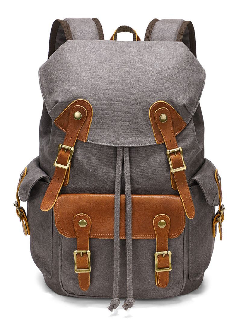 Sac À Dos Toile Cirée Vintage Voyage Plein Air Pour Hommes
