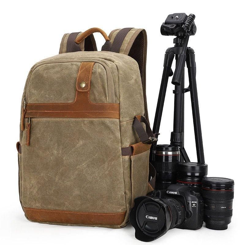 Sac À Dos Toile Imperméable Avec Compartiment Pour Appareil Photo