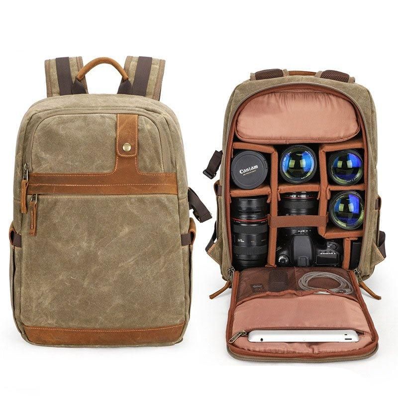 Sac À Dos Toile Imperméable Avec Compartiment Pour Appareil Photo