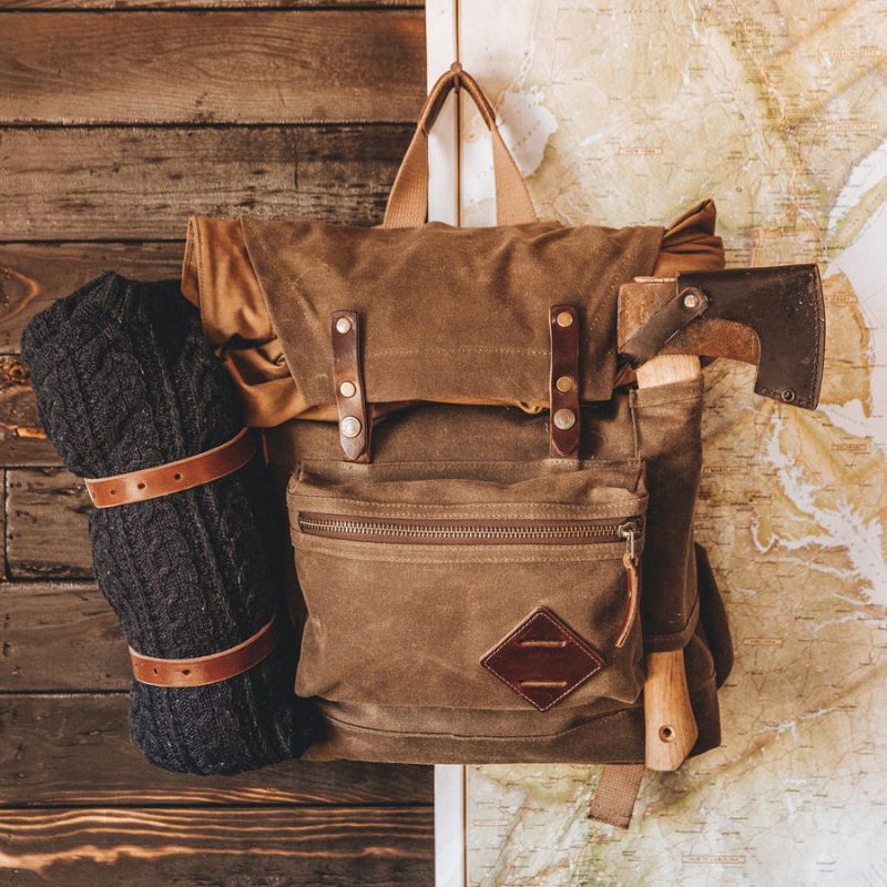 Sac À Dos Toile Imperméable Camping Voyage Vintage